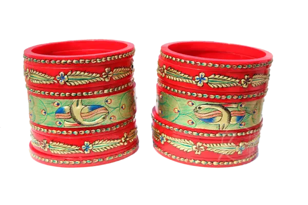 Rajasthani Traditional Flower Design Lac Bangle 19